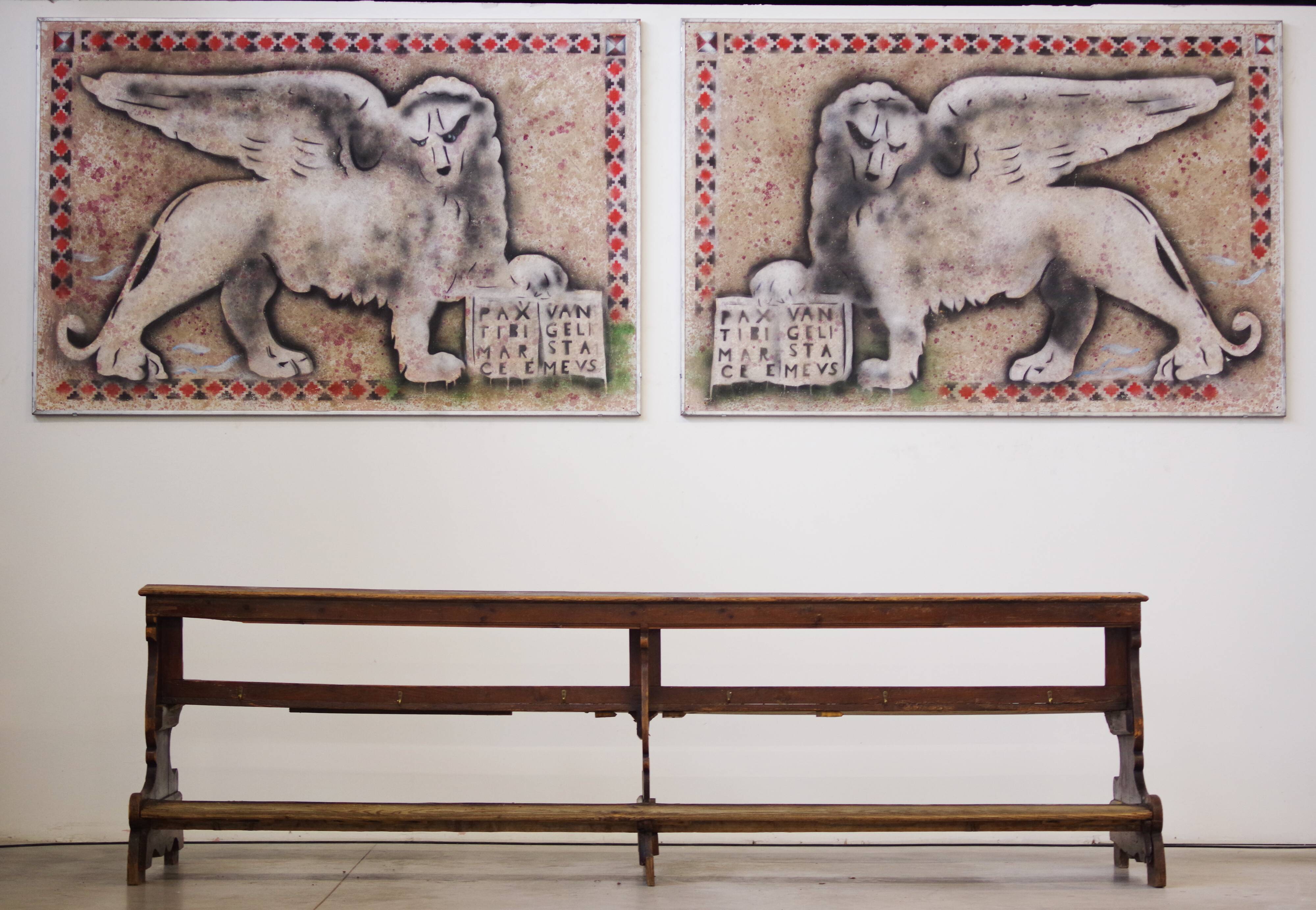 Antique Gothic Church Benches, Late 1800s – Set of 4 Pine Wood Pew Benches