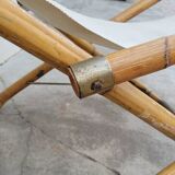 Vintage bamboo deck chair armchair 1950s Italy