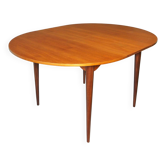 Italian circular teak extendable dining table, 1960s