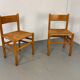 Vintage oak and rush chairs by J Van Heuvel for Advorm, 1950s, set of 2