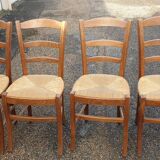4 rustic Paillé chairs