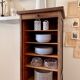 Curtain cabinet 1 column in dark wood