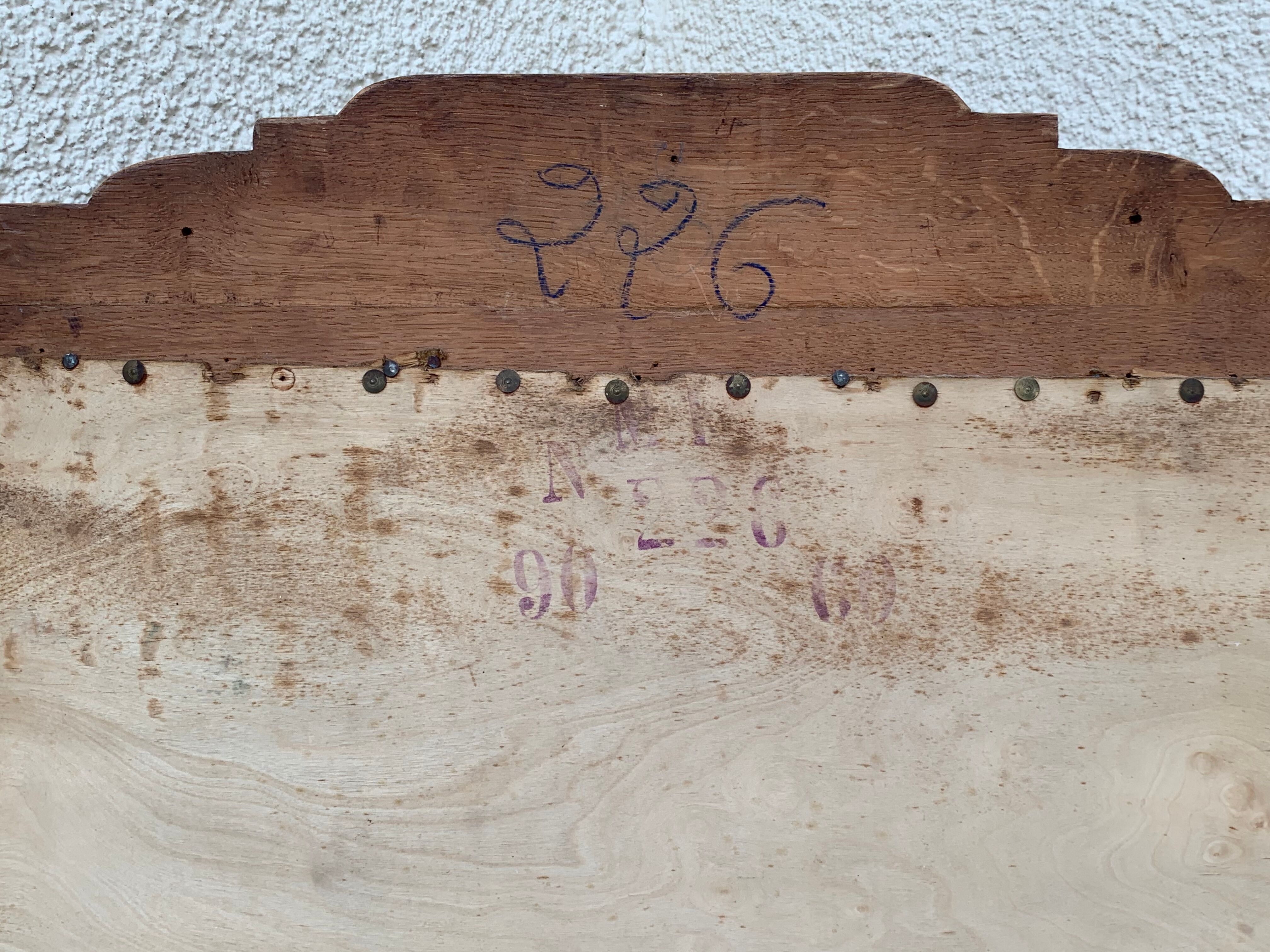 Art Deco mirror bevelled raw oak 1930