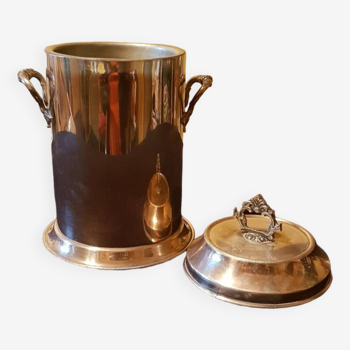 Ice bucket. Napoleon III cooler. Silver plated.