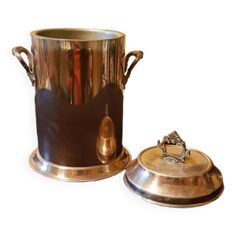 Ice bucket. Napoleon III cooler. Silver plated.