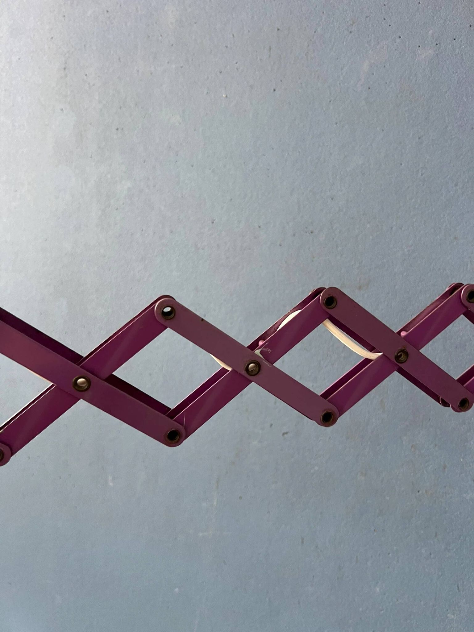 Vintage Space Age purple scissor wall light