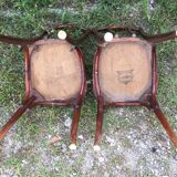 Paire de chaises Bistrot en bois courbée, signée Luterma.