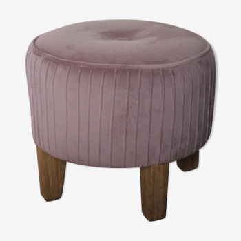 Pouf/rests feet child, soft pink velvet,