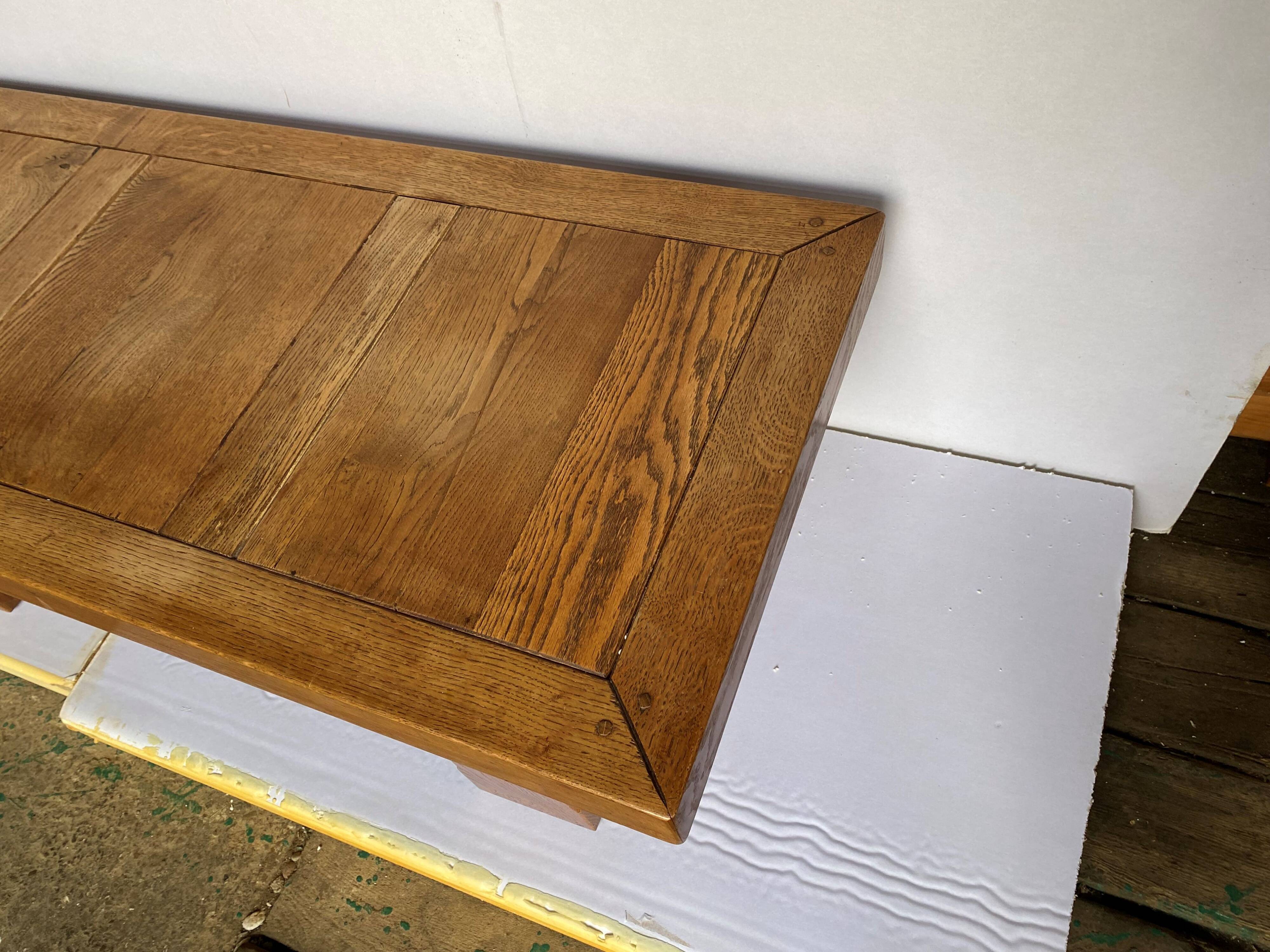 Rustic solid oak farmhouse coffee table 1950