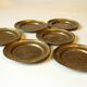 6 solid brass coaster, vintage from the 1950s