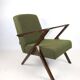Vintage olive green boucle armchair, 1970s
