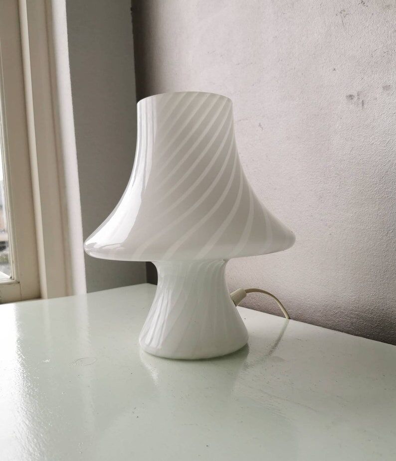 Mushroom lamp Murano white, Gambaro e Poggi for Vetri, 1970