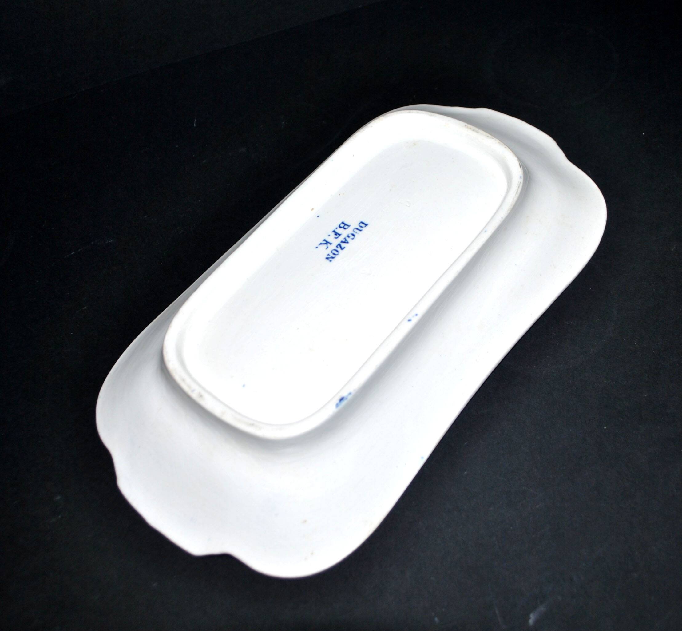 Antique Dugazon 1900 earthenware dish from BOCH Frères KERAMIS in Belgium