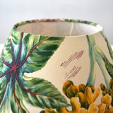 Lampshade, botanical vintage Jouy canvas, flowers