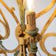 Large Italian wall lamp in gold and green metal. 90s