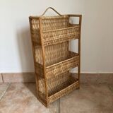 Vintage wicker wall shelf