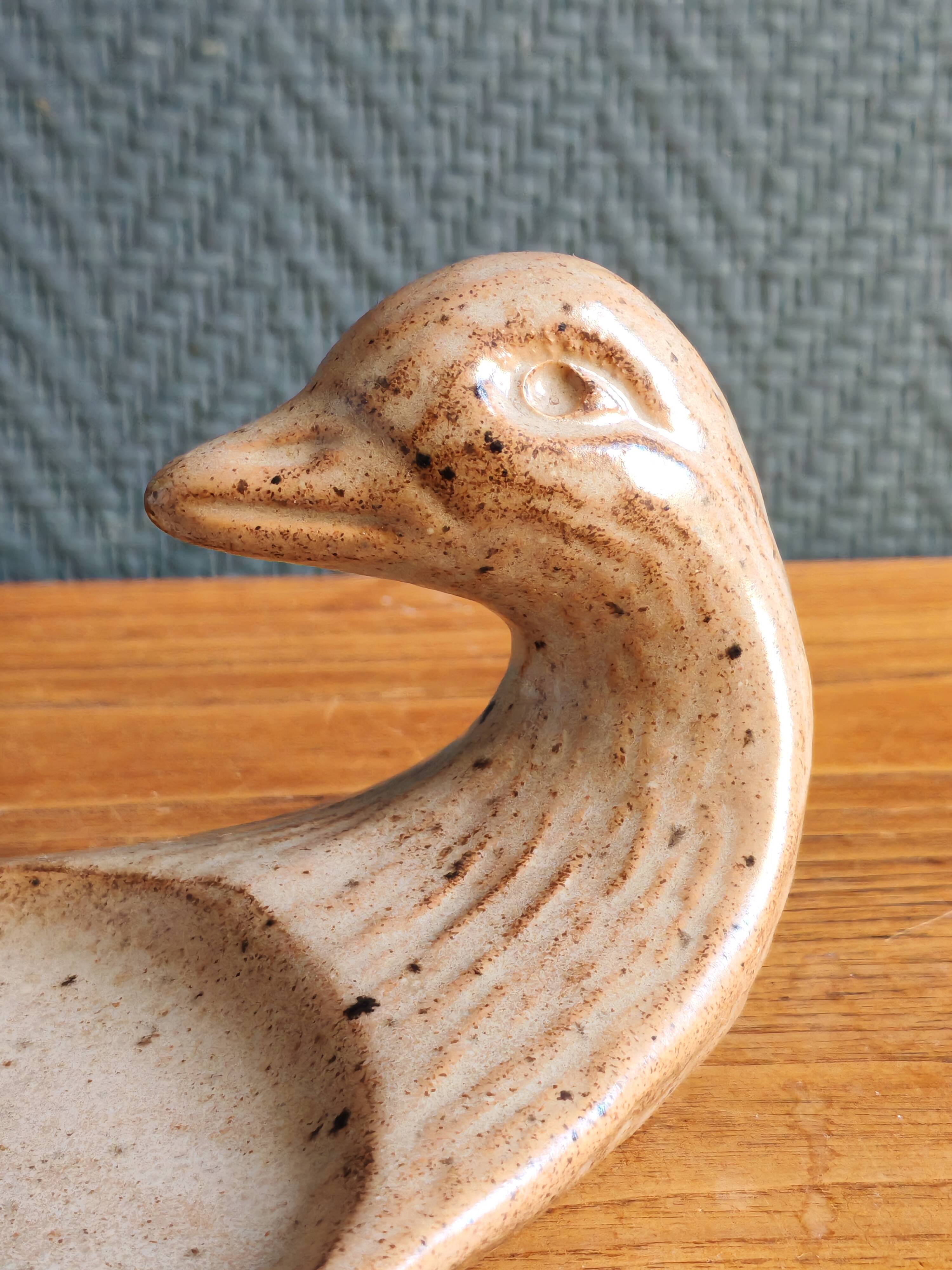Vintage Stoneware Goose/Duck Head Serving Platter – Foie Gras Plate