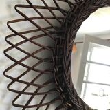 Sun mirror in rattan 44x44cm