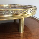 Neoclassical style tripod pedestal in mahogany, brass