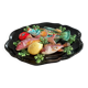 Ceramic dish slip trompe l'oeil fish tomato lemon algae