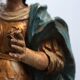 French 18th Century Religious Statue of the Virgin Mary on a cloud