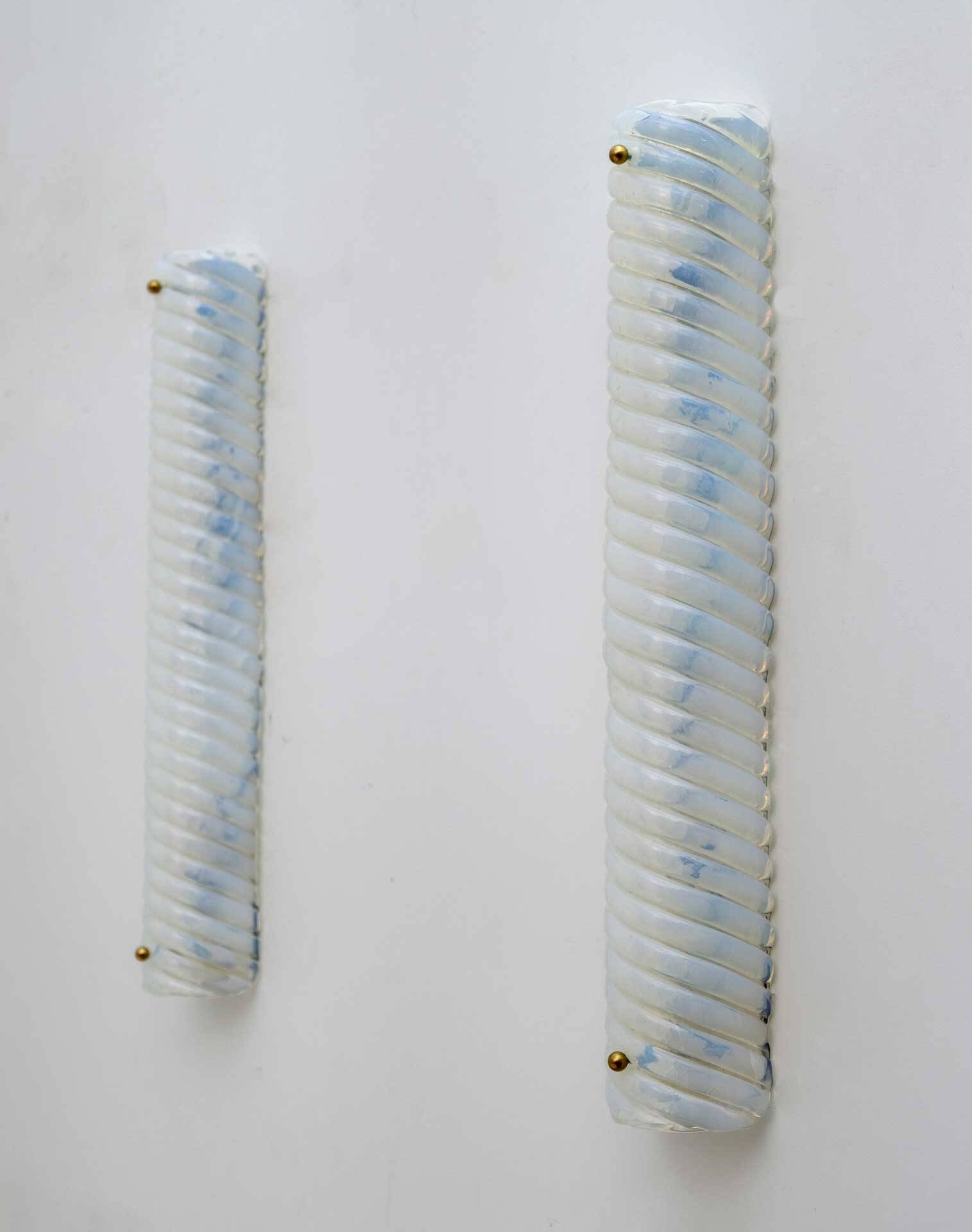 Modern Italian Murano Glass Iridescent Milk Wall Sconces, 80s