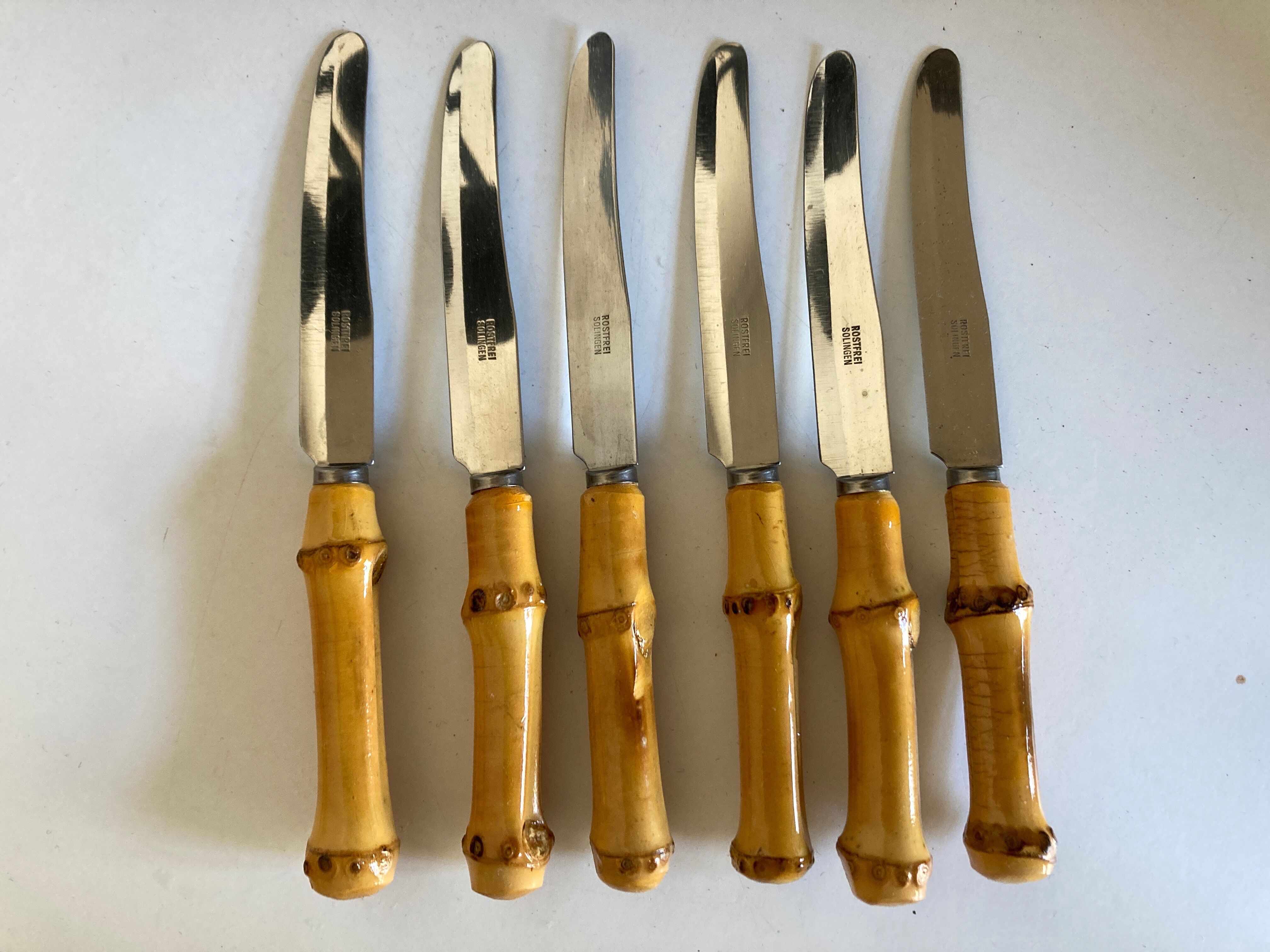 Produit BHV Set de 6 couteaux a fruit manches bambou lames Solingen