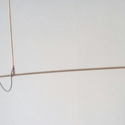 Pendant light in brass and lampshade white double lighting