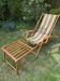 Vintage wooden deckchair/chilienne with footrest — 1960s
