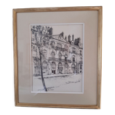 Nantes allee turenne - framed lithograph signed