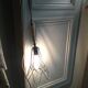Lampe bois et fer à suspendre