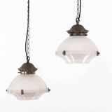 Pair of holophan lamps