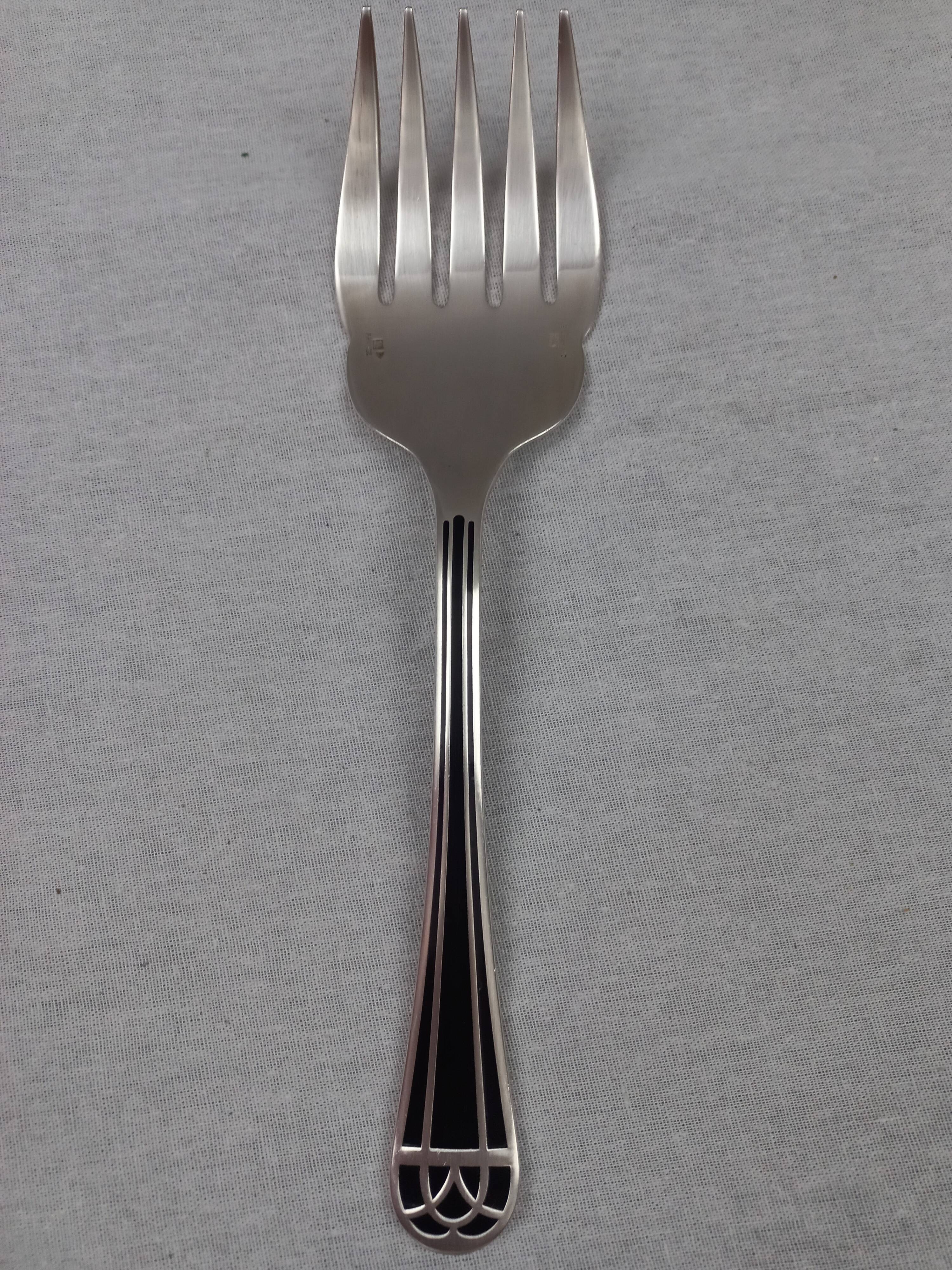 Christofle talisman fish serving fork lacquered China silver-plated metal