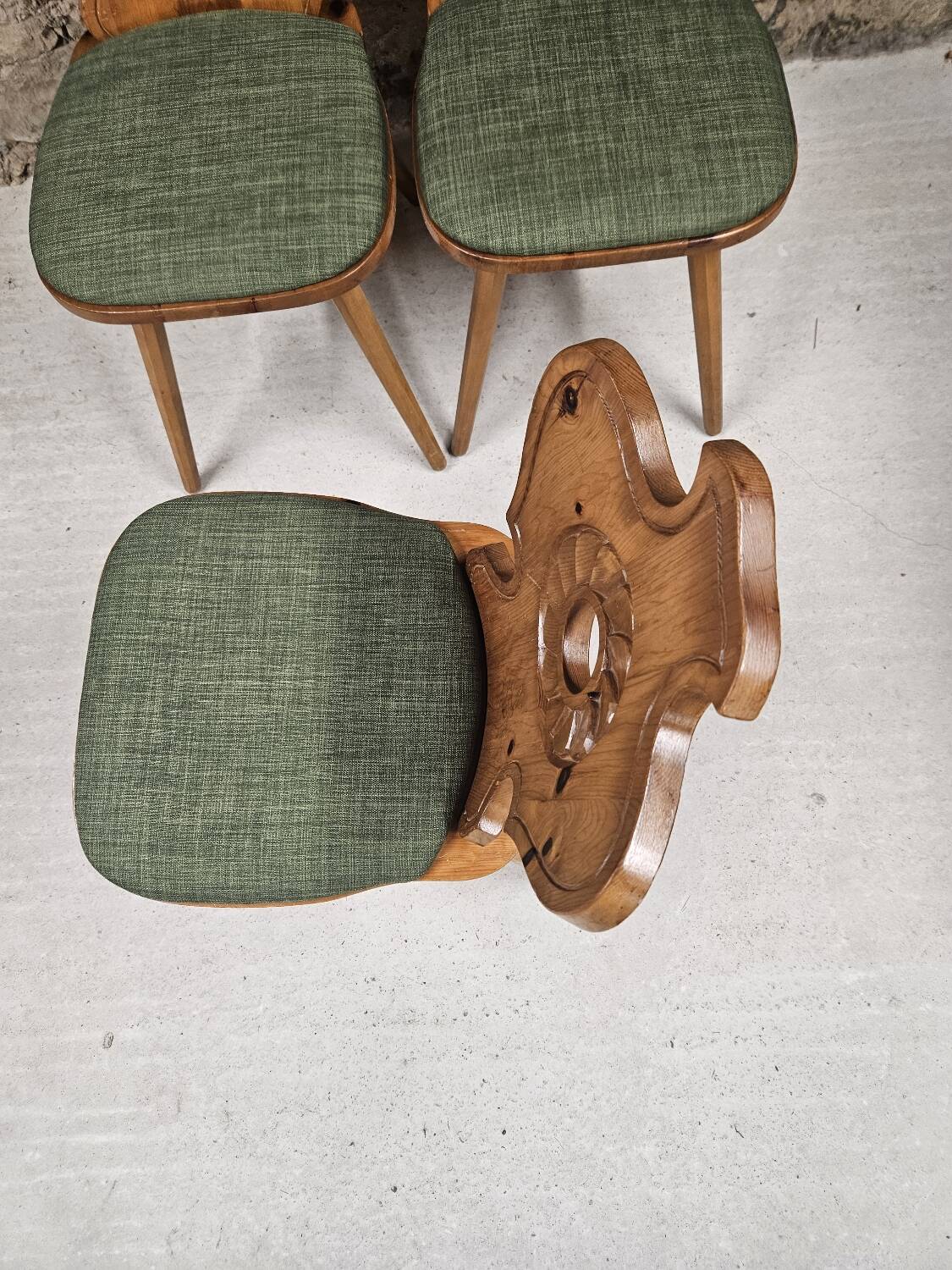 Lot 4 chaises auberge bistrot 1970"