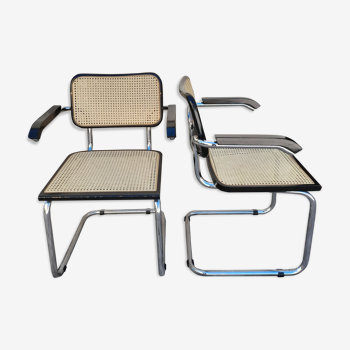 Paire de Fauteuils B64 Marcel Breuer signé Italy