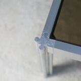 International Furniture. Steel coffee table and smoked glass. Circa 1970