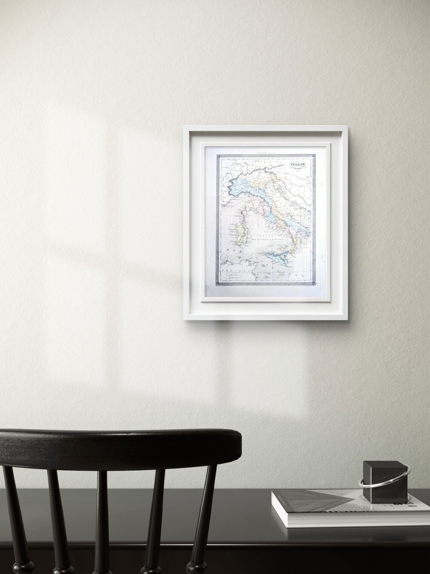 L'Italie ancienne, carte ancienne, imprimée en 1852.