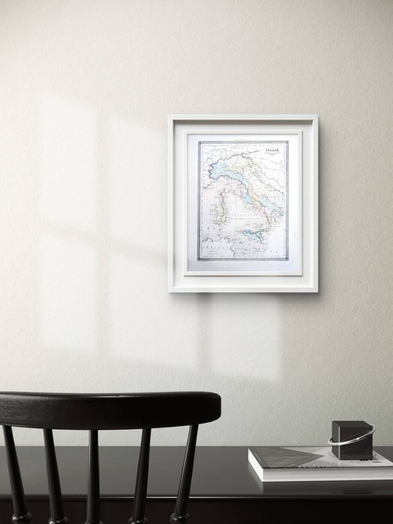 L'Italie ancienne, carte ancienne, imprimée en 1852.