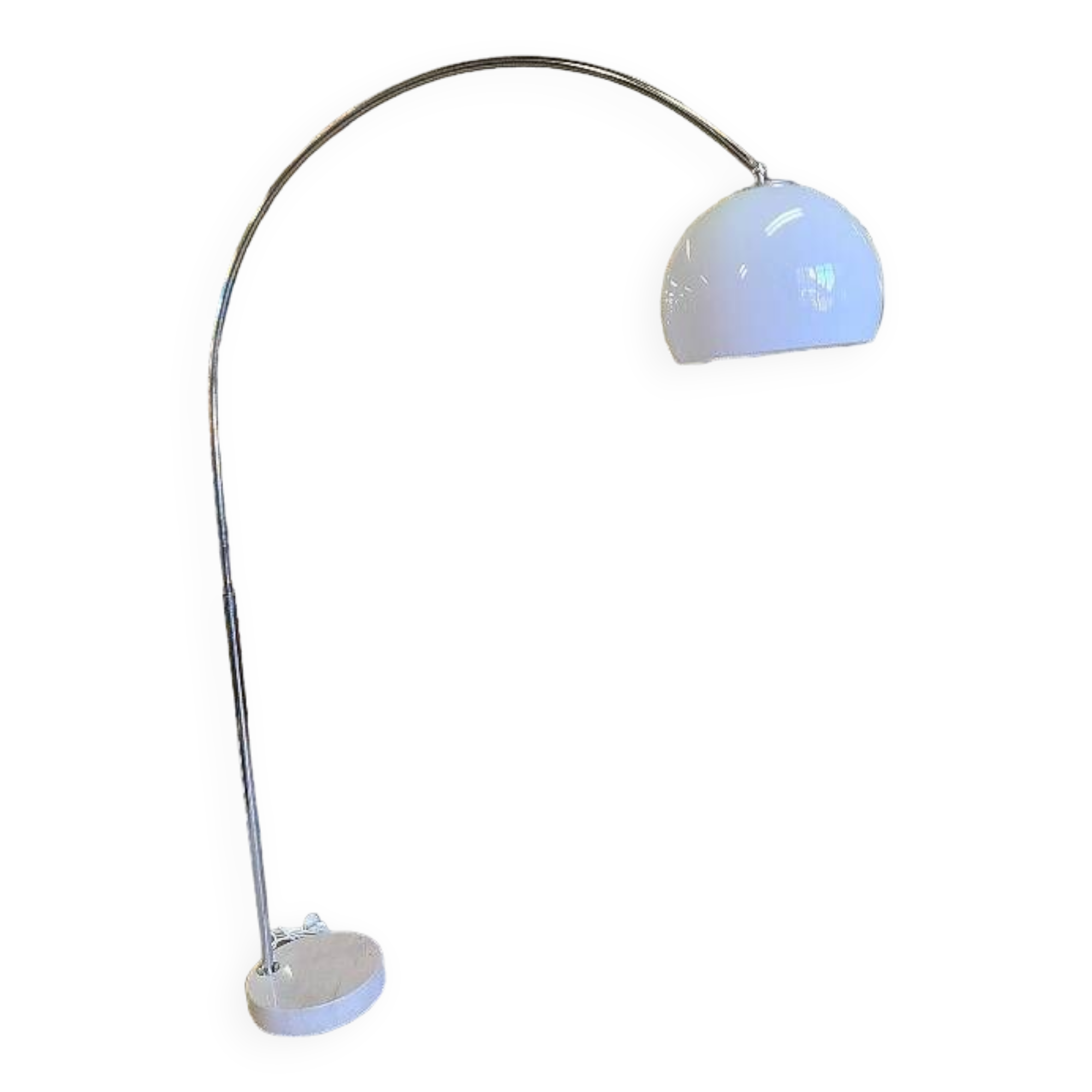stainless steel and marble arc floor lamp