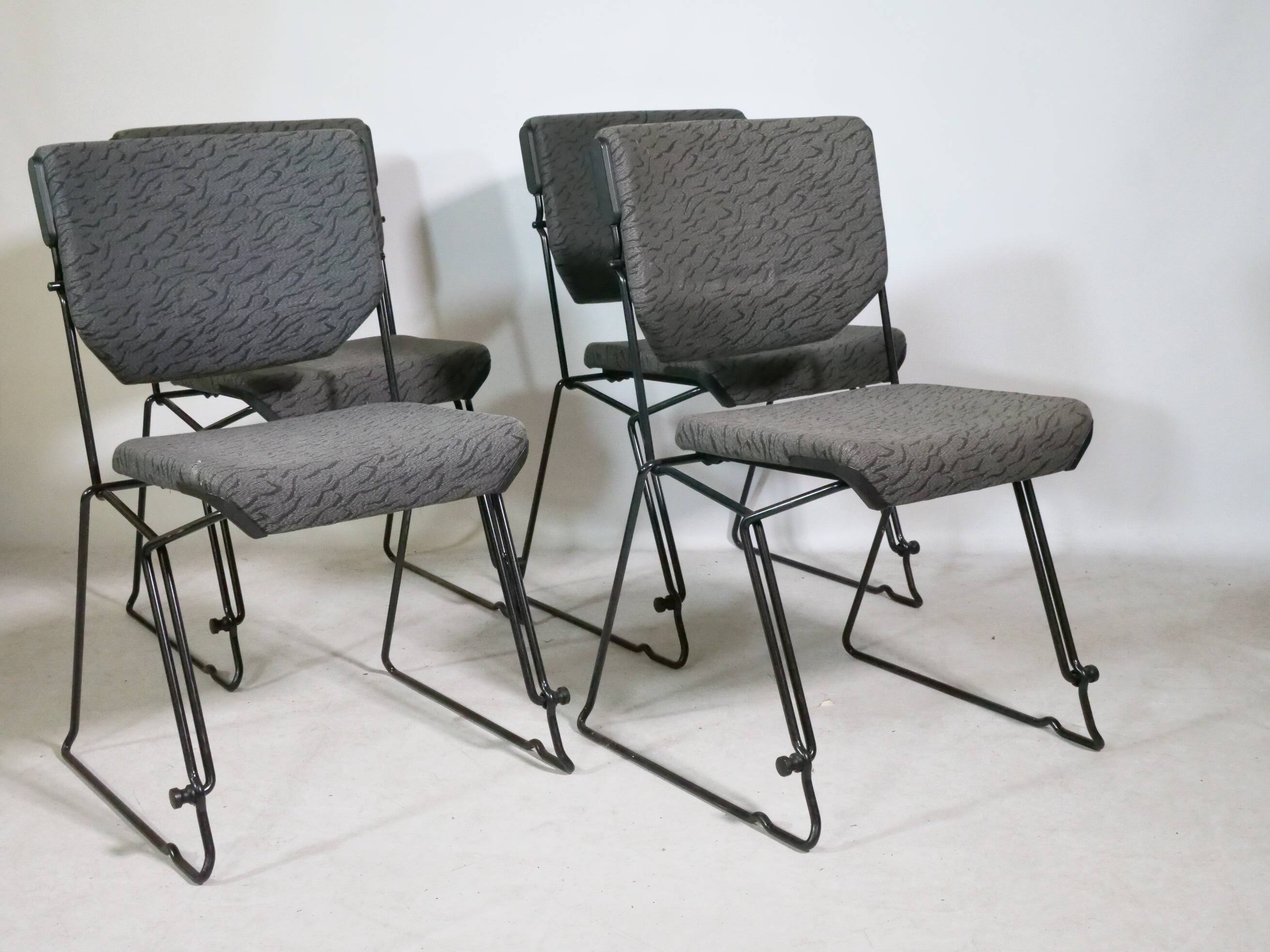 Mid-Century Stackable Chairs by Albert Stoll for Giroflex, Set of 4, 1980s