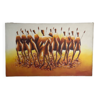 Painting on Canvas Men on Horses 106 x 66 cm