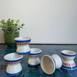 Set of 5 diabolos egg cups in iron earth