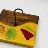 Square cheese board with knife Vallauris