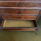 19th-century walnut and marble toilet commode in Louis Philippe style