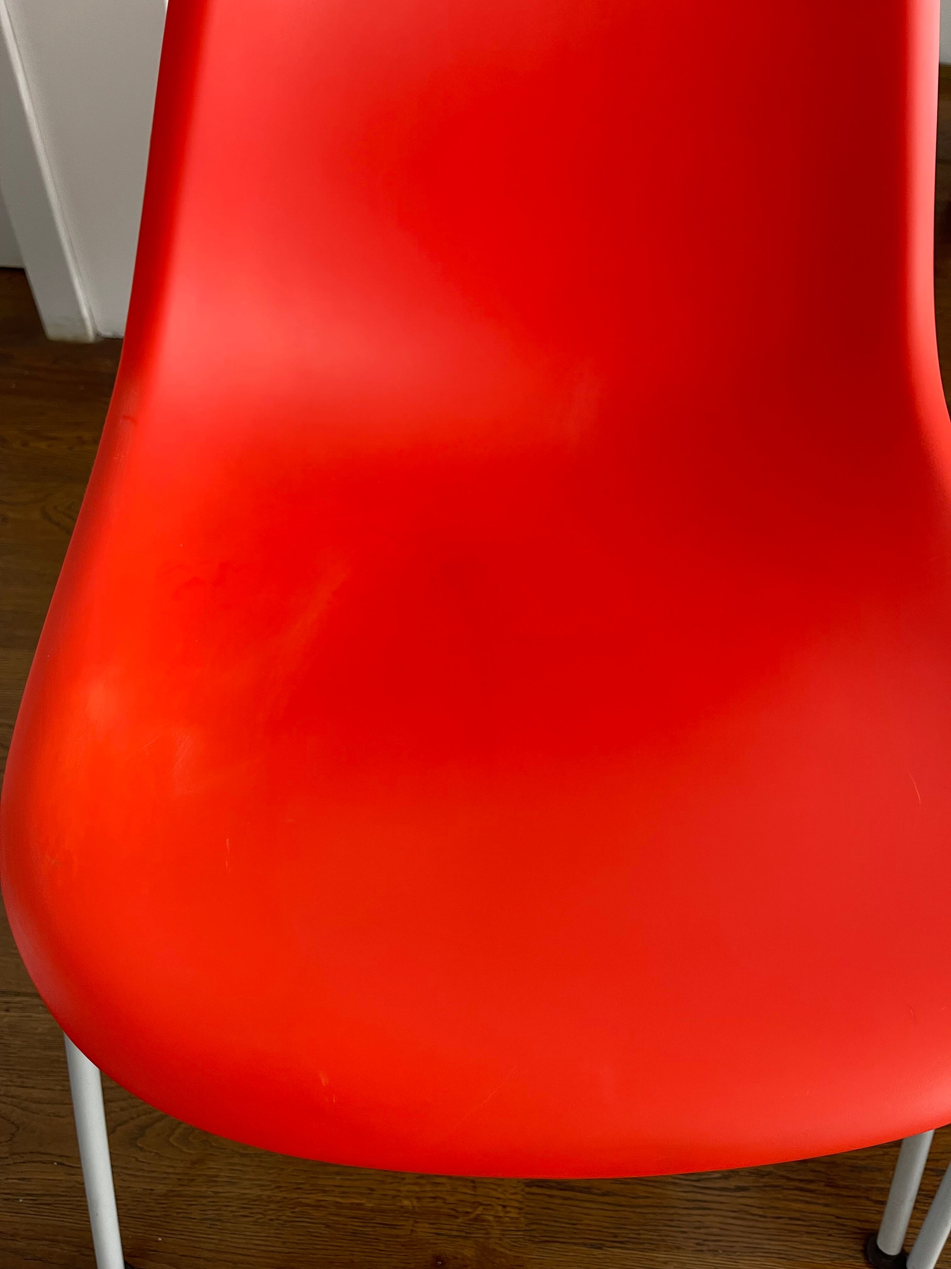 4 Charles Eames DSS chairs for Vitra, Poppy Red