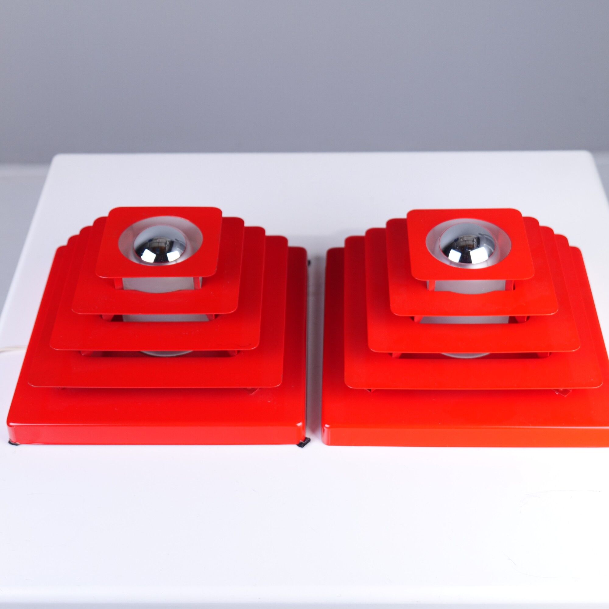 vintage german space age wall lamps set of 2