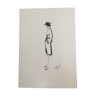 Illustration tirage croquis de mode silhouette de Coco Chanel