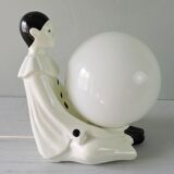 Vintage ceramic lamp Pierrot 70s