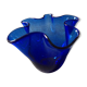 Vintage handkerchief vase made of blue glass paste