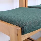 Set of 4 Maison Regain Vintage Chairs – Brutalist Solid Elm